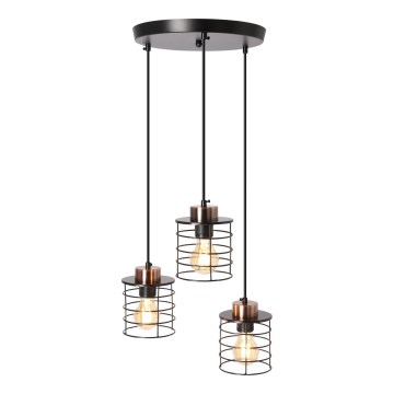 Подвесная люстра GLOB 3xE27/40W/230V черная