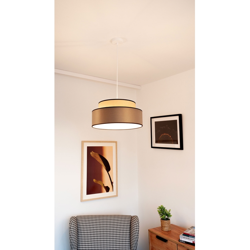 Подвесная люстра GRACE 1xE27/60W/230V бежевый/коричневый