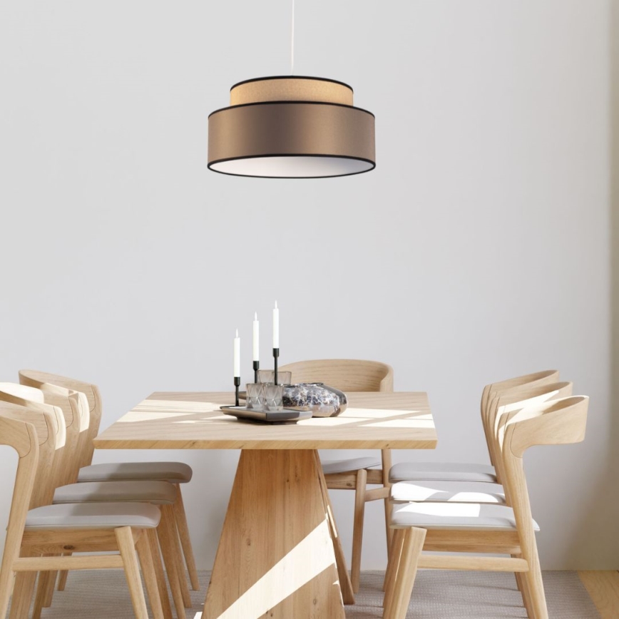 Подвесная люстра GRACE 1xE27/60W/230V бежевый/коричневый