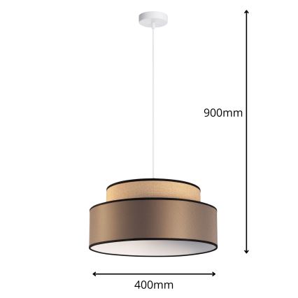 Подвесная люстра GRACE 1xE27/60W/230V бежевый/коричневый