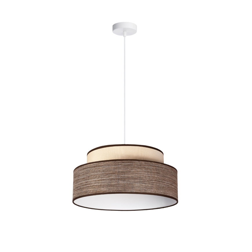 Подвесная люстра GRACE 1xE27/60W/230V кремовый/коричневый