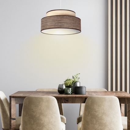 Подвесная люстра GRACE 1xE27/60W/230V кремовый/коричневый