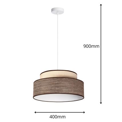 Подвесная люстра GRACE 1xE27/60W/230V кремовый/коричневый