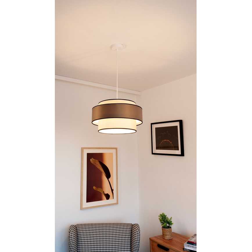 Подвесная люстра GRACE 1xE27/60W/230V кремовый/коричневый