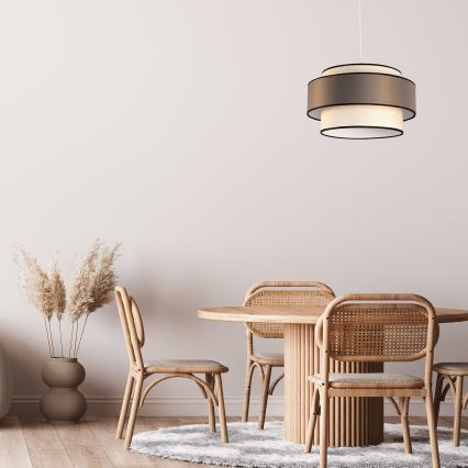 Подвесная люстра GRACE 1xE27/60W/230V кремовый/коричневый
