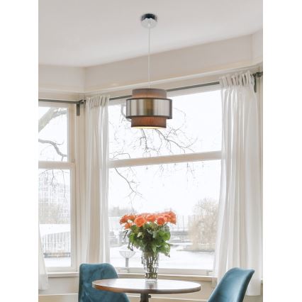 Подвесная люстра HARE 1xE27/60W/230V серый/матовый хром