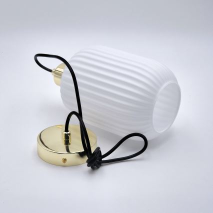 Подвесная люстра HARMA 1xE27/15W/230V диаметр 14 см белый/золотистый