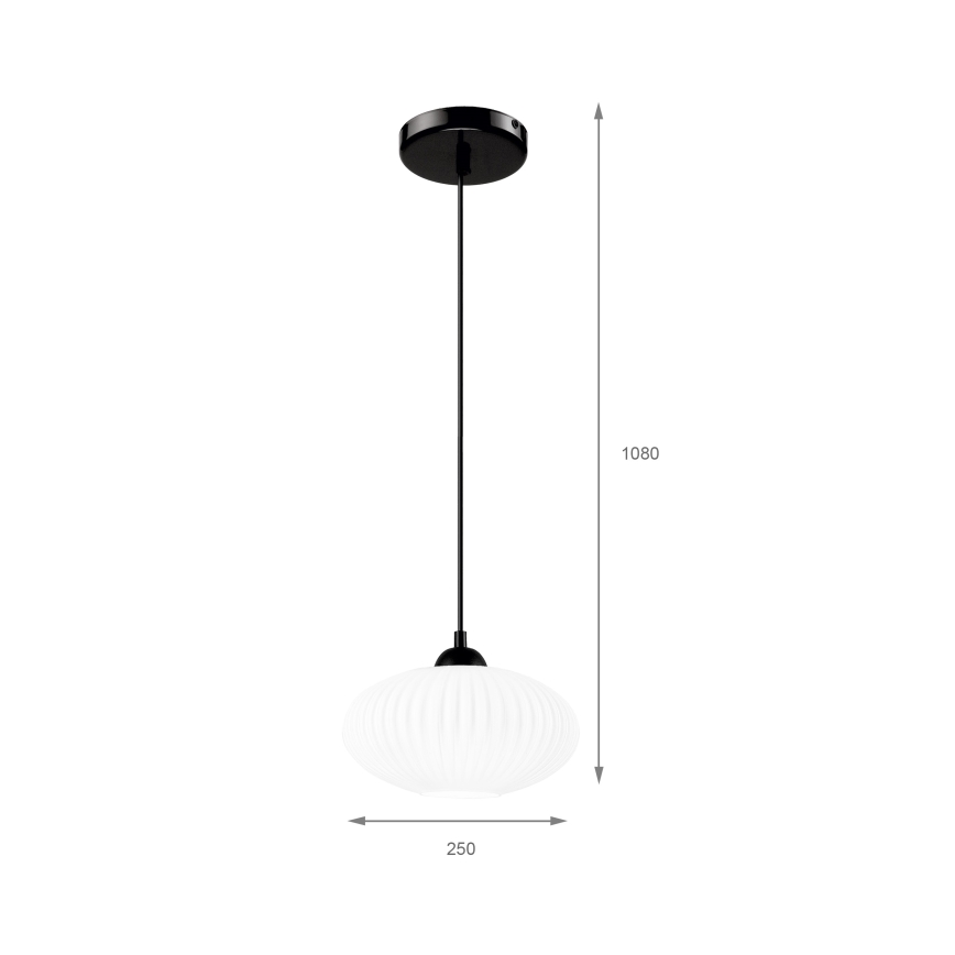 Подвесная люстра HARMA 1xE27/15W/230V диаметр 25 см белый/черный