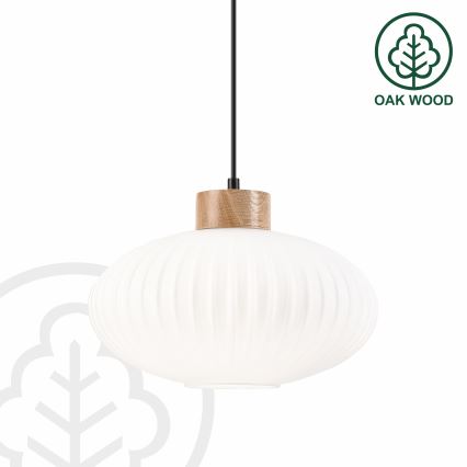 Подвесная люстра HARMONY 1xE27/15W/230V диаметр 30 см белый/дуб