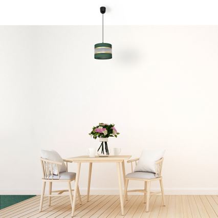 Подвесная люстра HELEN 1xE27/15W/230V диаметр 20 см зеленый/золотистый