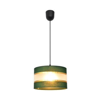 Подвесная люстра HELEN 1xE27/15W/230V диаметр 25 см зеленый/золотистый