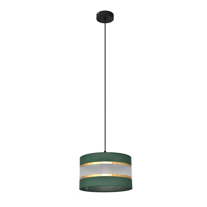 Подвесная люстра HELEN 1xE27/15W/230V диаметр 25 см зеленый/золотистый