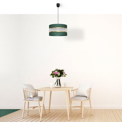 Подвесная люстра HELEN 1xE27/15W/230V диаметр 35 см зеленый/золотистый