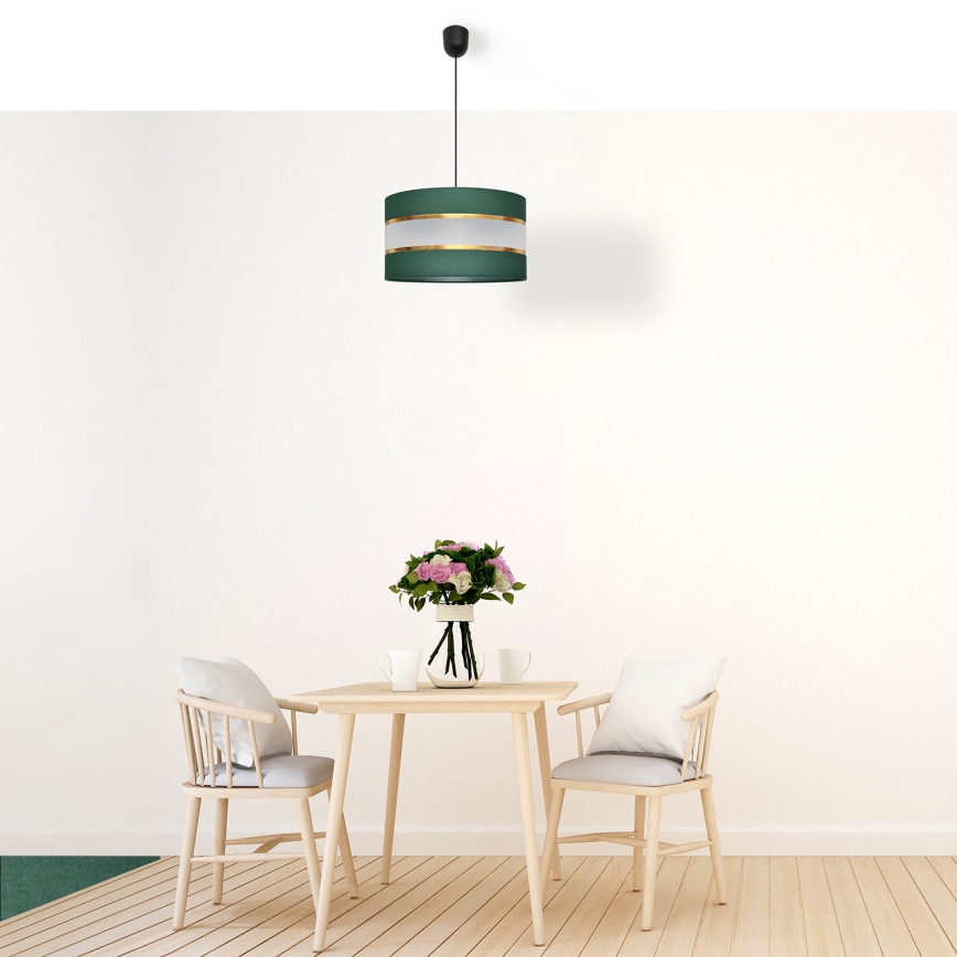 Подвесная люстра HELEN 1xE27/15W/230V диаметр 35 см зеленый/золотистый