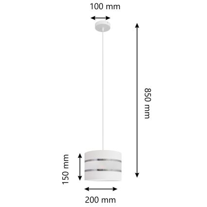 Подвесная люстра HELEN 1xE27/15W/230V ⌀ 20 cm белая