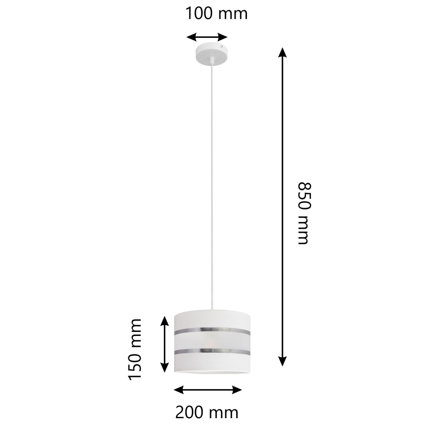 Подвесная люстра HELEN 1xE27/15W/230V ⌀ 20 cm белая