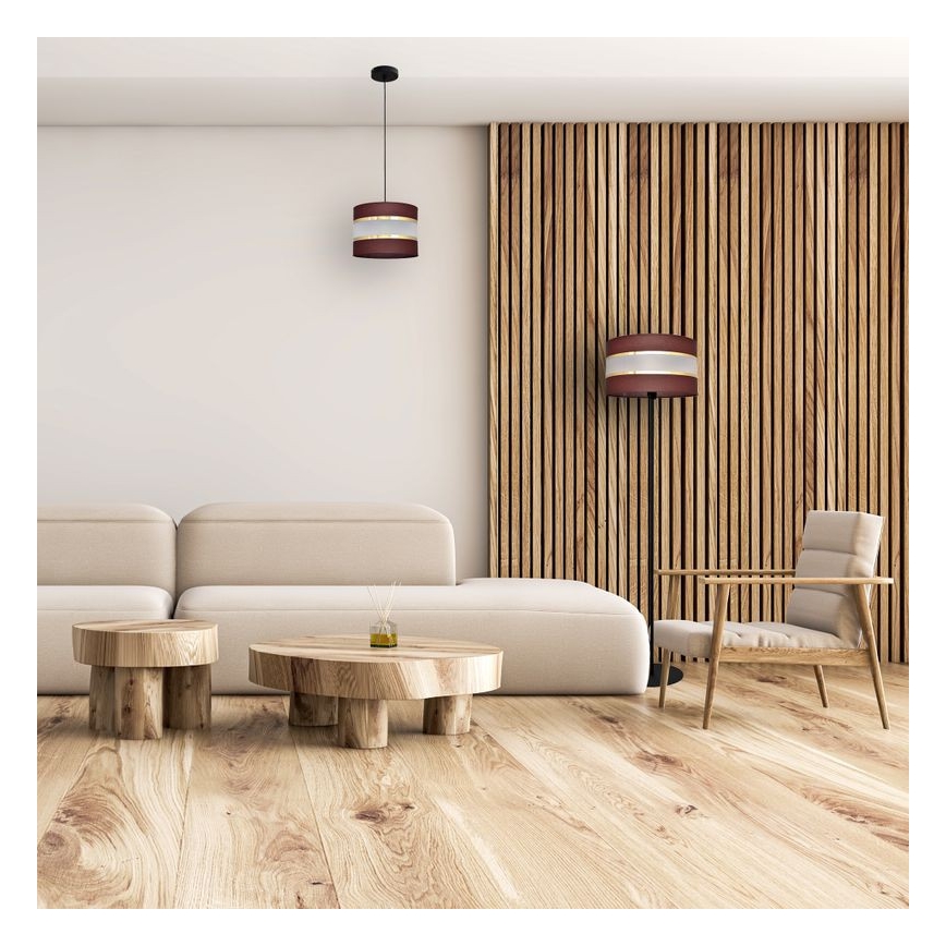 Подвесная люстра HELEN 1xE27/15W/230V ⌀ 20 cm коричневая/черная/золотая