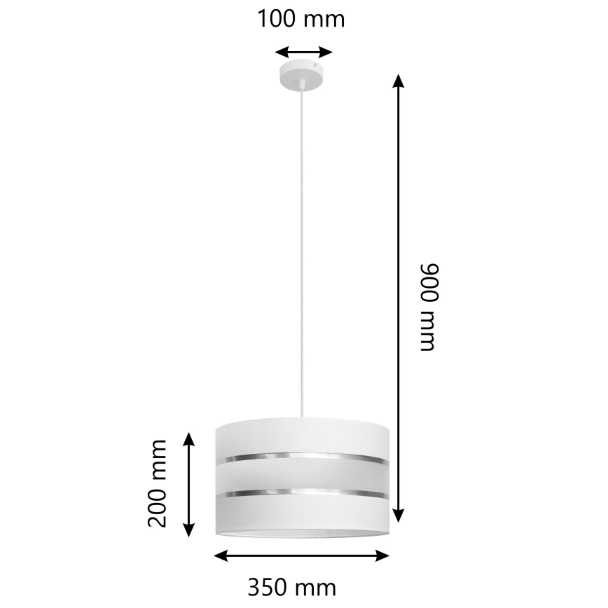 Подвесная люстра HELEN 1xE27/15W/230V ⌀ 35 cm белая