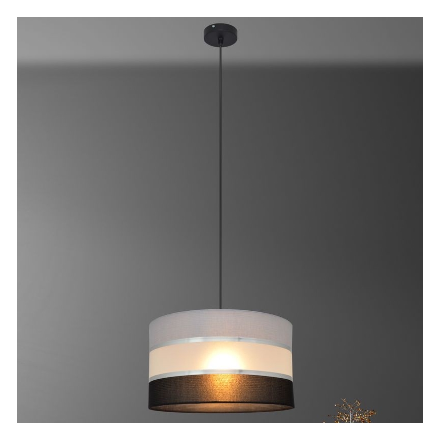 Подвесная люстра HELEN 1xE27/15W/230V ⌀ 35 cm черная/серая/серебряная