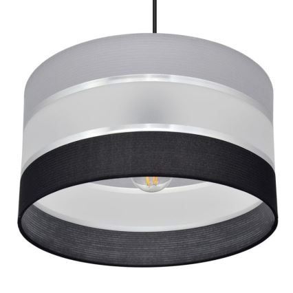 Подвесная люстра HELEN 1xE27/15W/230V ⌀ 35 cm черная/серая/серебряная