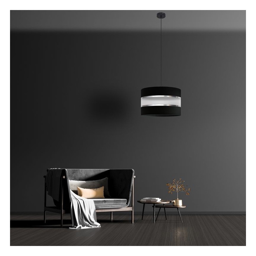 Подвесная люстра HELEN 1xE27/15W/230V ⌀ 35 cm черная/серебряная