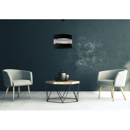 Подвесная люстра HELEN 1xE27/15W/230V ⌀ 35 cm черная/серебряная