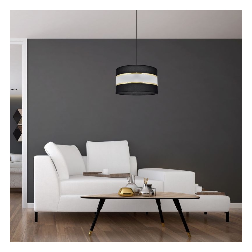 Подвесная люстра HELEN 1xE27/15W/230V ⌀ 35 cm черная/золотая