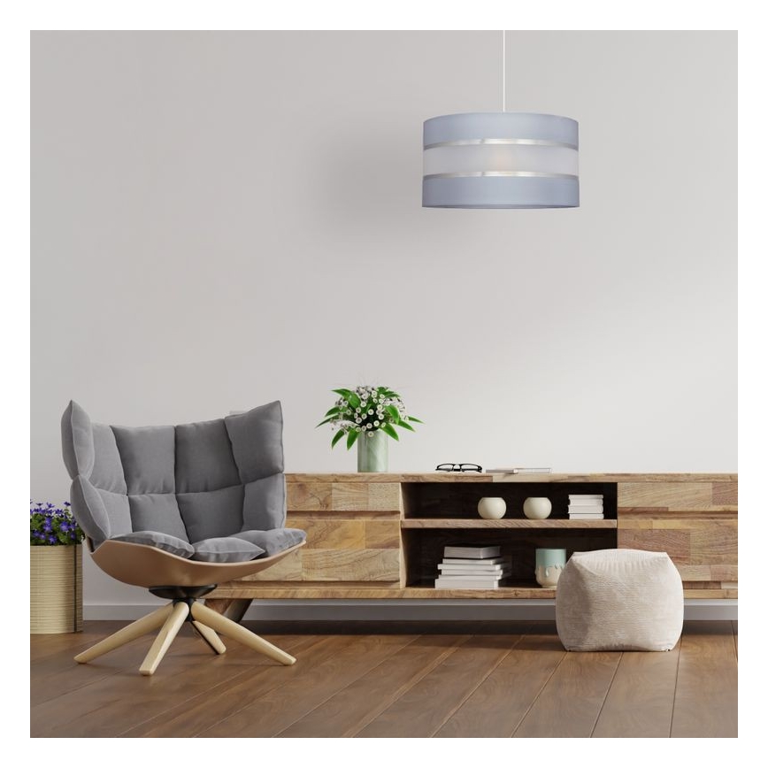 Подвесная люстра HELEN 1xE27/15W/230V ⌀ 35 cm серая/серебряная