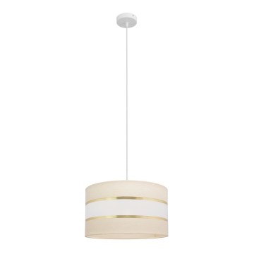 Подвесная люстра HELEN 1xE27/15W/230V ⌀ 35 cm кремовая/золотая