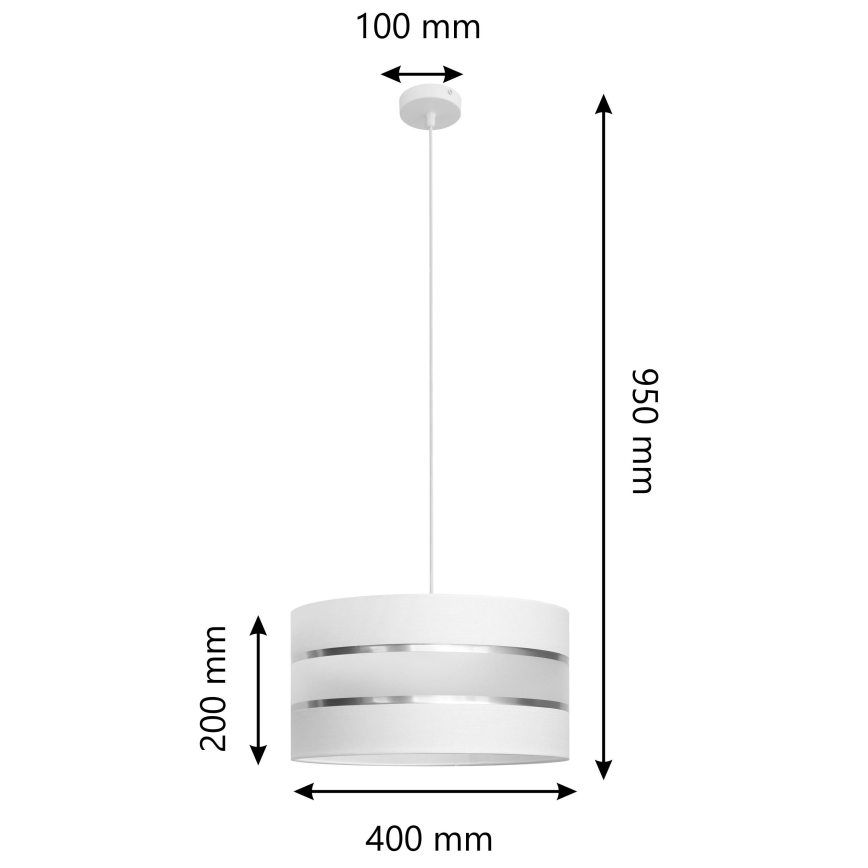 Подвесная люстра HELEN 1xE27/15W/230V ⌀ 40 cm белая