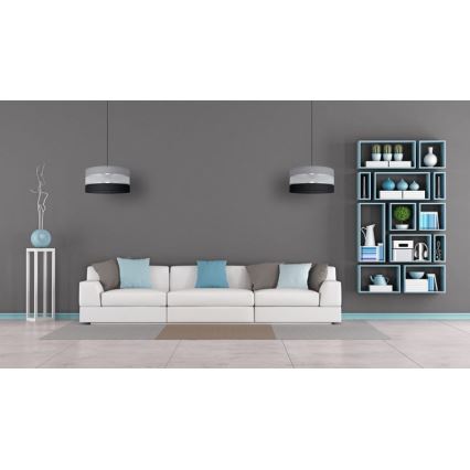 Подвесная люстра HELEN 1xE27/15W/230V ⌀ 40 cm черная/серая/серебряная