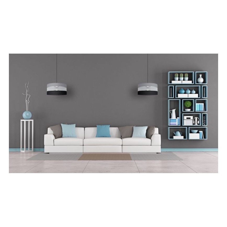 Подвесная люстра HELEN 1xE27/15W/230V ⌀ 40 cm черная/серая/серебряная