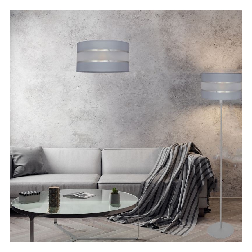 Подвесная люстра HELEN 1xE27/15W/230V ⌀ 40 cm серая/серебряная