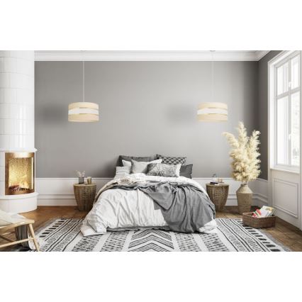 Подвесная люстра HELEN 1xE27/15W/230V ⌀ 40 cm кремовая/золотая