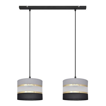 Подвесная люстра HELEN 2xE27/15W/230V черная/серая/золотая