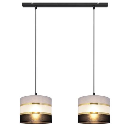 Подвесная люстра HELEN 2xE27/15W/230V черная/серая/золотая