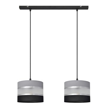 Подвесная люстра HELEN 2xE27/15W/230V черная/серая/серебряная