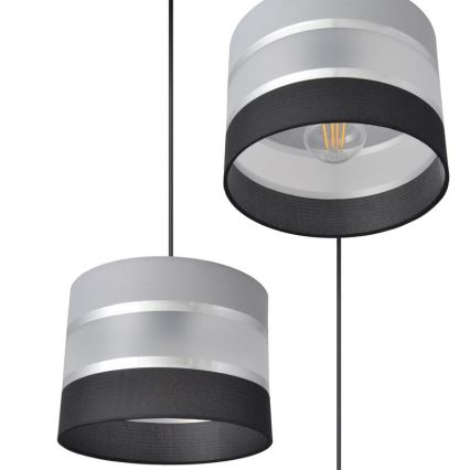 Подвесная люстра HELEN 3xE27/15W/230V черная/серая/серебряная