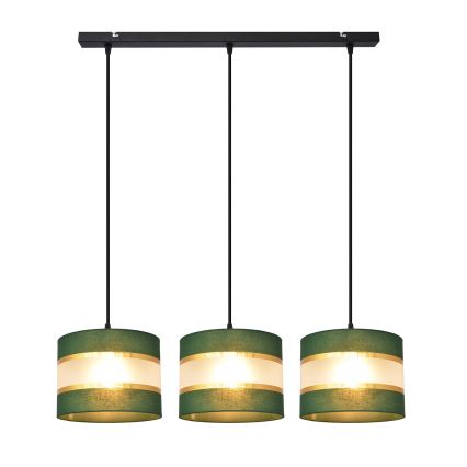 Подвесная люстра HELEN 3xE27/15W/230V зеленый/золотистый