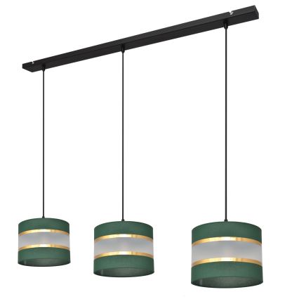 Подвесная люстра HELEN 3xE27/15W/230V зеленый/золотистый