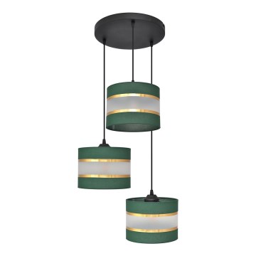 Подвесная люстра HELEN 3xE27/15W/230V зеленый/золотистый