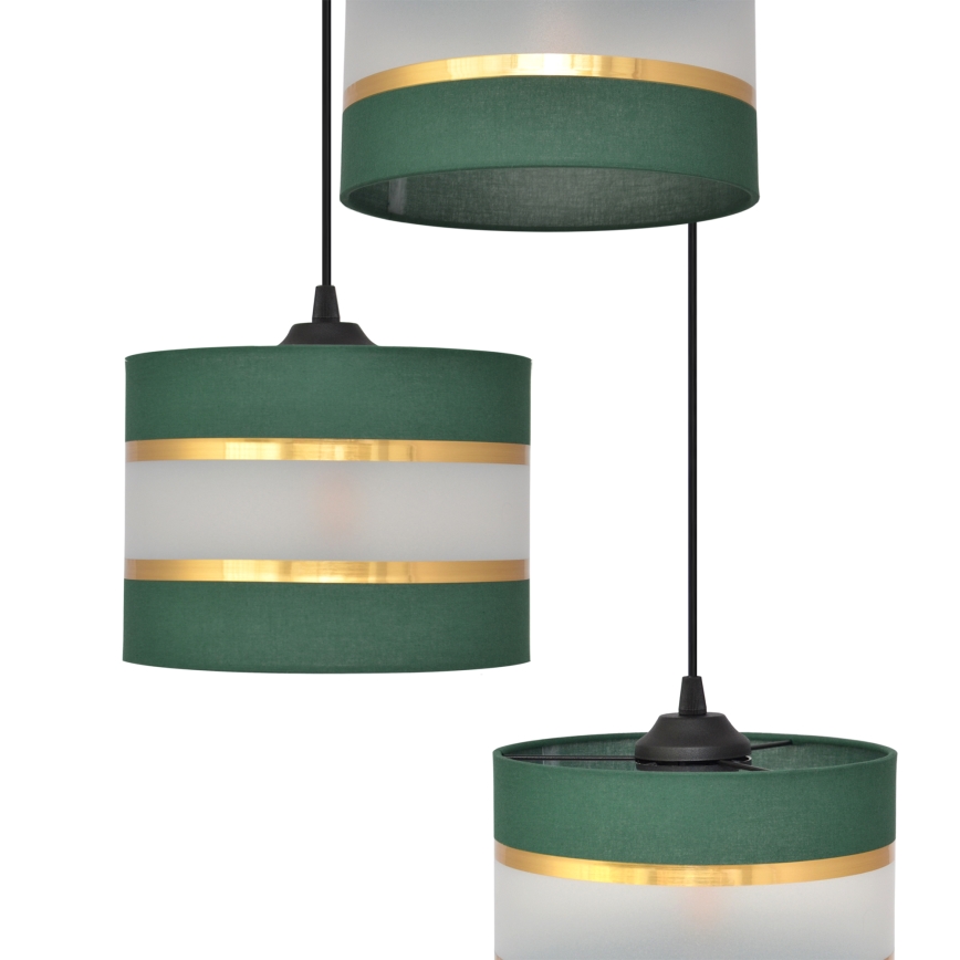 Подвесная люстра HELEN 3xE27/15W/230V зеленый/золотистый