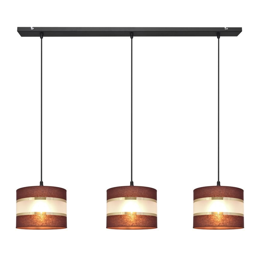 Подвесная люстра HELEN 3xE27/15W/230V коричневая/черная/золотая
