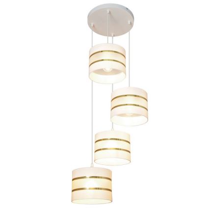 Подвесная люстра HELEN 4xE27/15W/230V белая/золотая