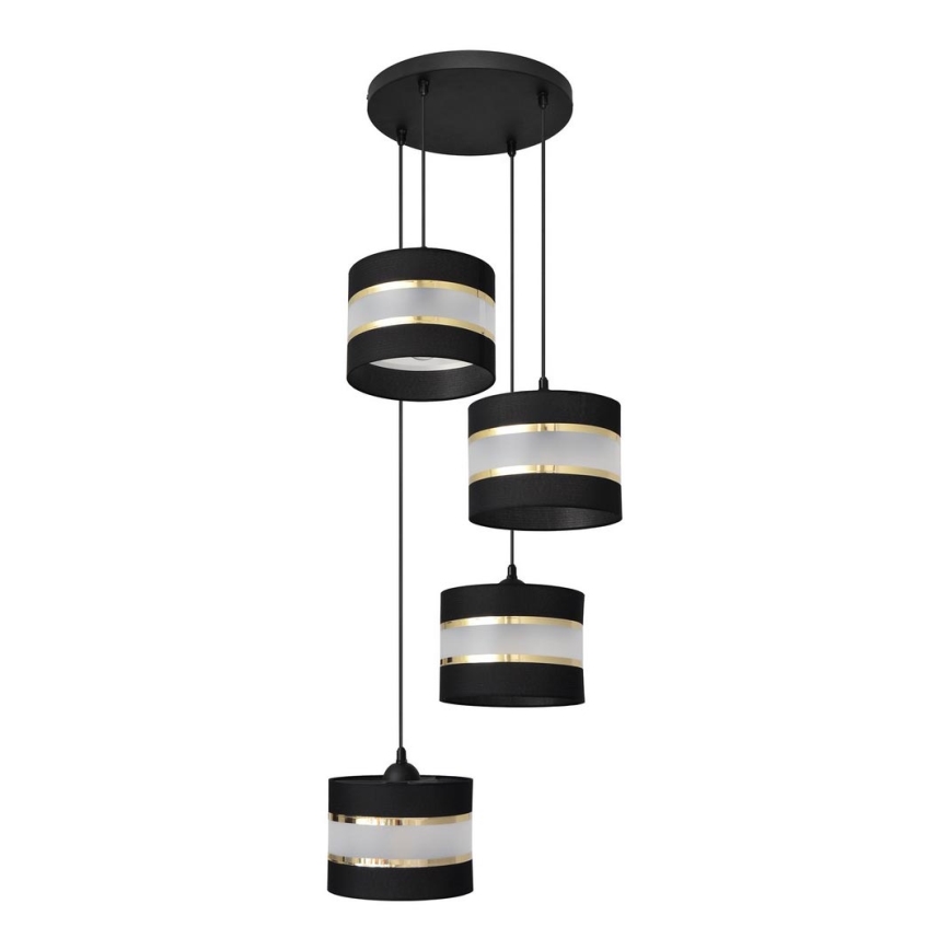 Подвесная люстра HELEN 4xE27/15W/230V черная/золотая