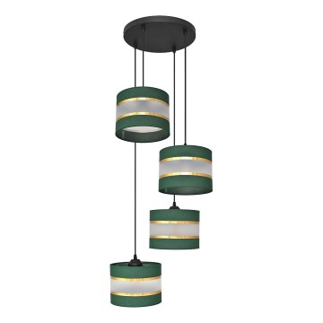 Подвесная люстра HELEN 4xE27/15W/230V зеленый/золотистый