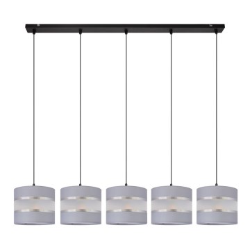 Подвесная люстра HELEN 5xE27/15W/230V серая/черная