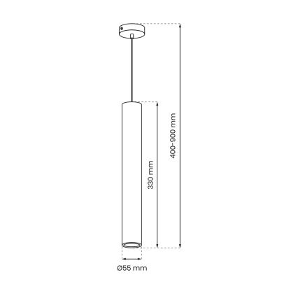 Подвесная люстра HUDSON 1xGU10/8W/230V черный