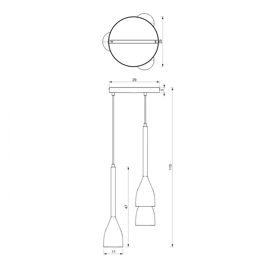 Подвесная люстра ISTAPPAR 3xE27/60W/230V черная