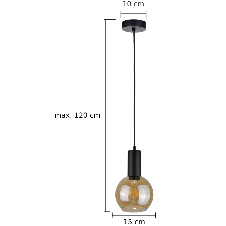 Подвесная люстра JANTAR BLACK 1xE27/60W/230V